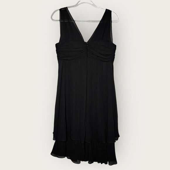 Vintage Size 10 Dress Y2K Black Cocktail‎ Flowy Black Semi Formal Goth Chiffon - Picture 2 of 6